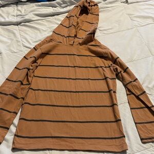 Striped Brown Long Sleeve Kids Hoodie